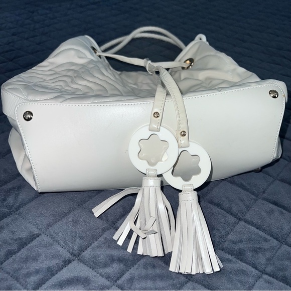 Montblanc Purse Shoulder Bag Starisma Dalila Off White Drawstring Hobo Nylon - Picture 4 of 16